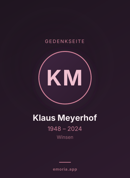 Gedenkportrait von Klaus Meyerhof