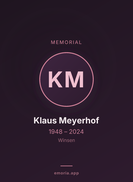 Memorial portrait of Klaus Meyerhof