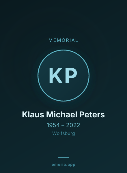 Memorial portrait of Klaus Michael Peters
