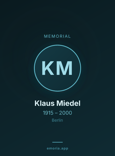 Memorial portrait of Klaus Miedel