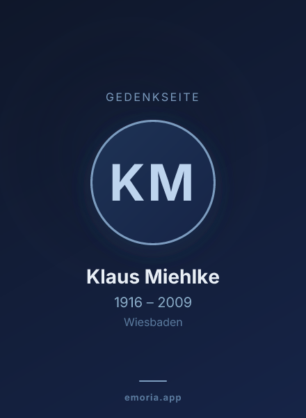 Gedenkportrait von Klaus Miehlke