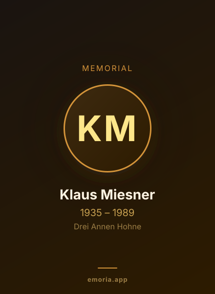 Memorial portrait of Klaus Miesner
