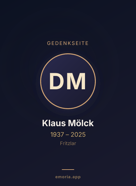 Gedenkportrait von Dr. Klaus Mölck