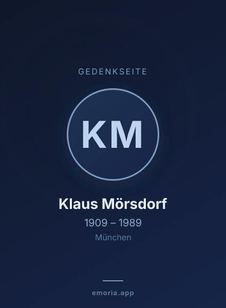 Gedenkportrait von Klaus Mörsdorf