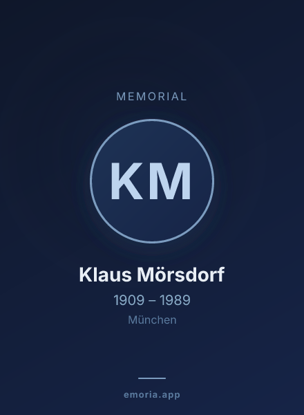 Memorial portrait of Klaus Mörsdorf