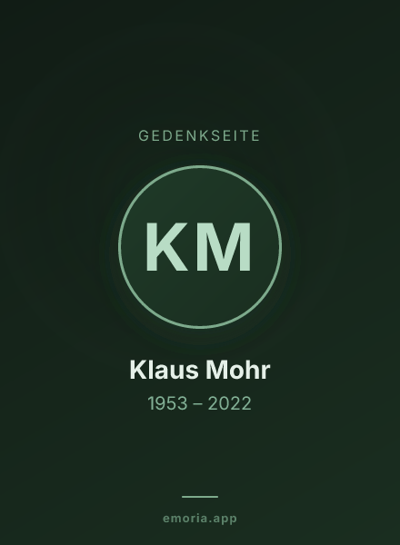 Gedenkportrait von Klaus Mohr