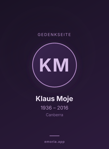 Gedenkportrait von Klaus Moje
