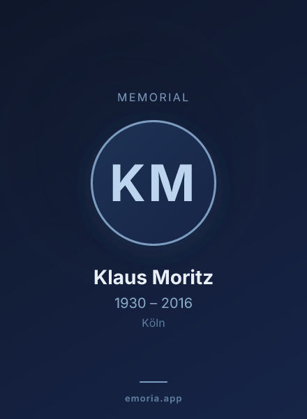 Memorial portrait of Klaus Moritz