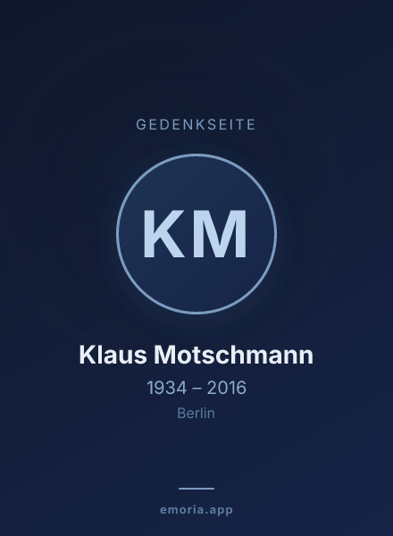 Gedenkportrait von Klaus Motschmann