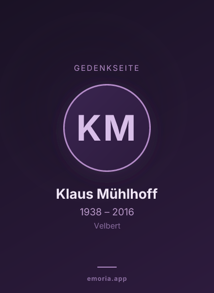 Gedenkportrait von Klaus Mühlhoff