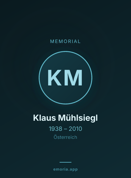 Memorial portrait of Klaus Mühlsiegl