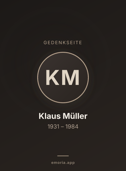 Gedenkportrait von Klaus Müller