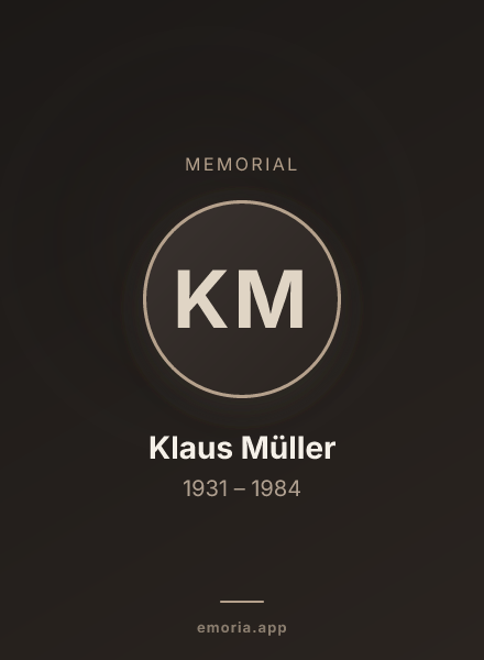 Memorial portrait of Klaus Müller