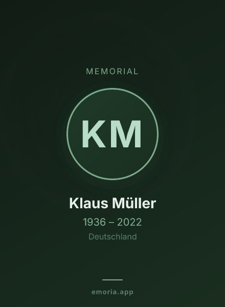 Memorial portrait of Klaus Müller
