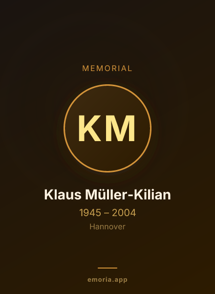 Memorial portrait of Klaus Müller-Kilian