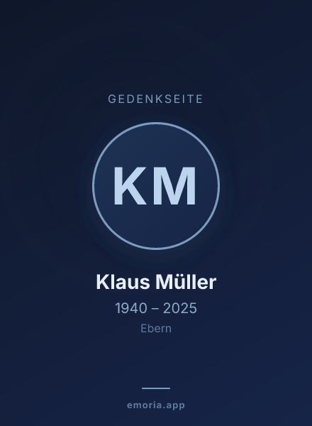 Gedenkportrait von Klaus Müller