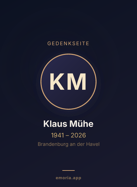 Gedenkportrait von Klaus Mühe