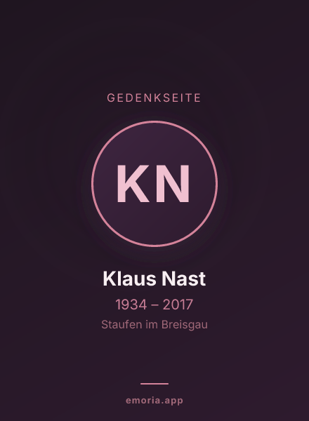 Gedenkportrait von Klaus Nast