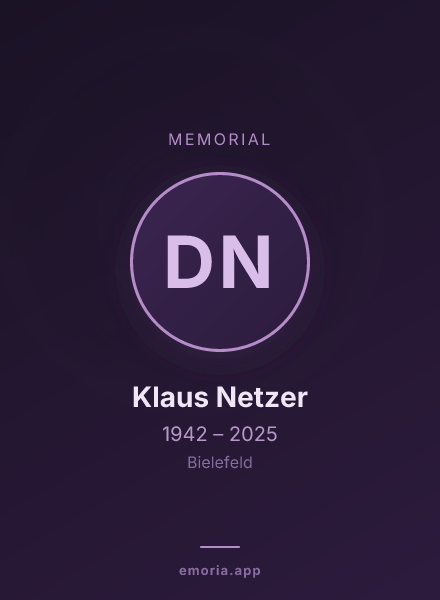 Memorial portrait of Dr. Klaus Netzer
