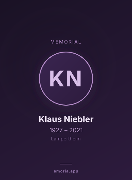 Memorial portrait of Klaus Niebler
