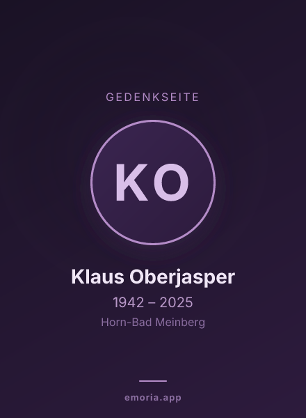 Gedenkportrait von Klaus Oberjasper