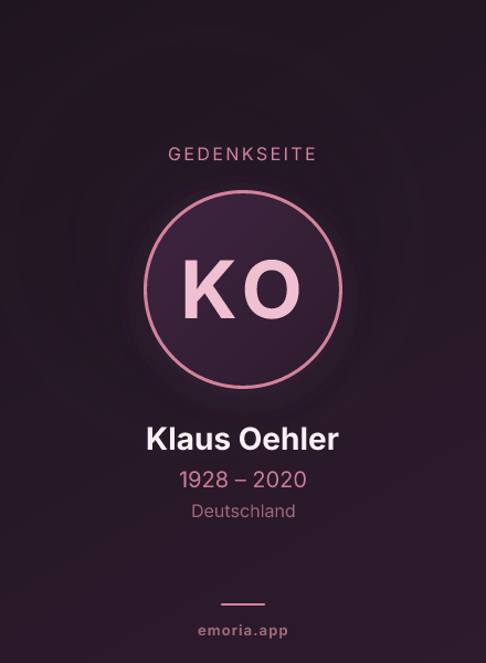Gedenkportrait von Klaus Oehler