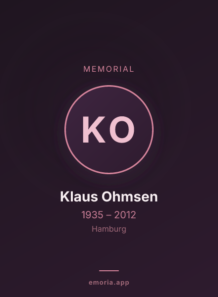 Memorial portrait of Klaus Ohmsen