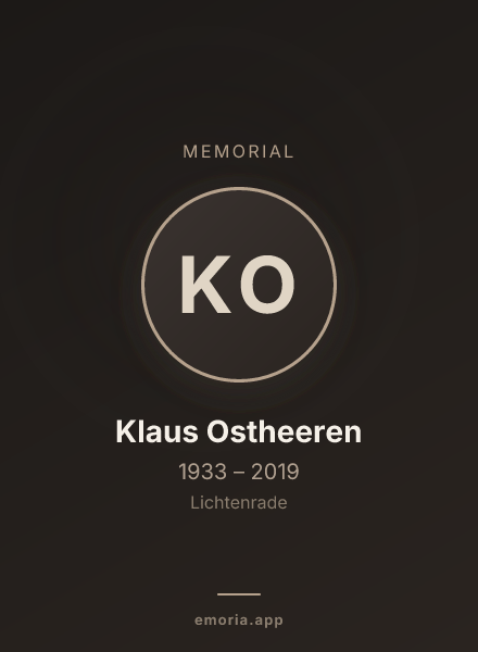 Memorial portrait of Klaus Ostheeren