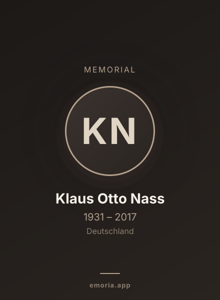 Memorial portrait of Klaus Otto Nass
