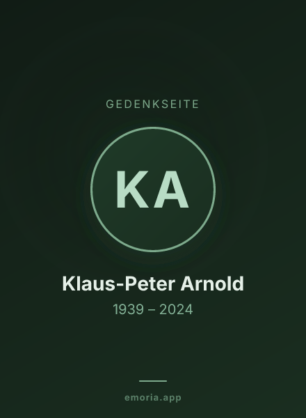 Gedenkportrait von Klaus-Peter Arnold
