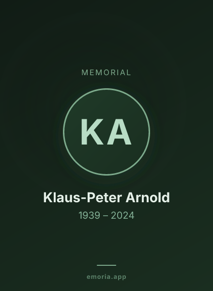 Memorial portrait of Klaus-Peter Arnold