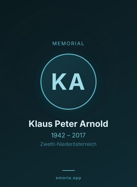 Memorial portrait of Klaus Peter Arnold