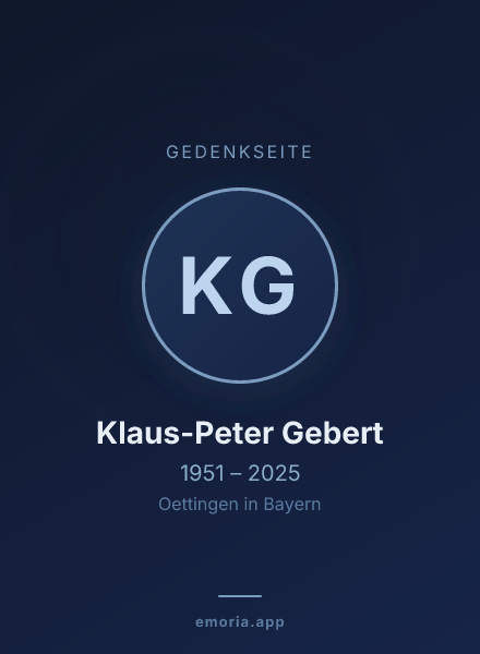 Gedenkportrait von Klaus-Peter Gebert