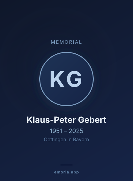 Memorial portrait of Klaus-Peter Gebert