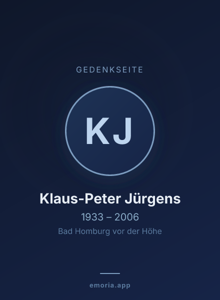 Gedenkportrait von Klaus-Peter Jürgens