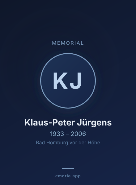 Memorial portrait of Klaus-Peter Jürgens