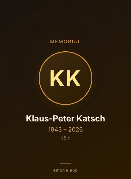 Memorial portrait of Klaus-Peter Katsch