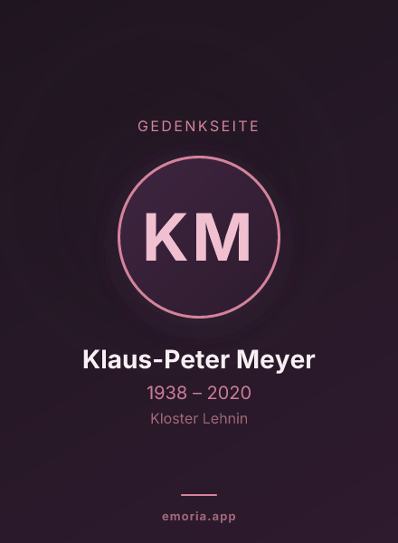 Gedenkportrait von Klaus-Peter Meyer