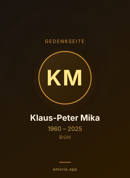 Gedenkportrait von Klaus-Peter Mika