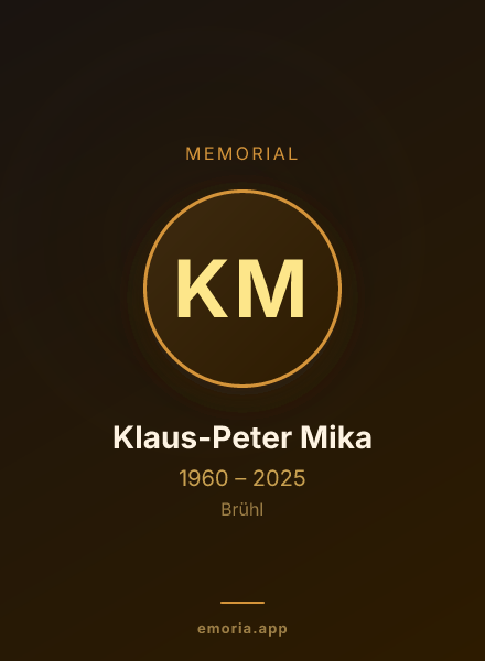Memorial portrait of Klaus-Peter Mika