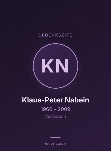 Gedenkportrait von Klaus-Peter Nabein