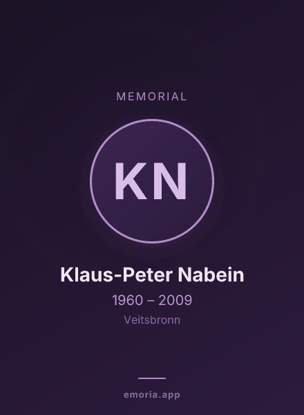 Memorial portrait of Klaus-Peter Nabein
