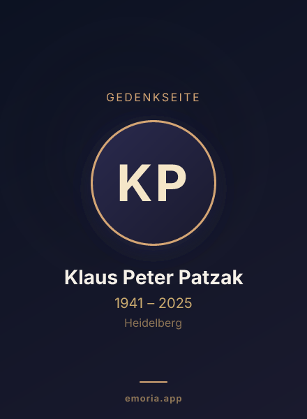 Gedenkportrait von Klaus Peter Patzak