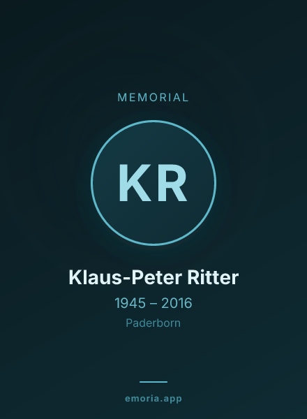 Memorial portrait of Klaus-Peter Ritter