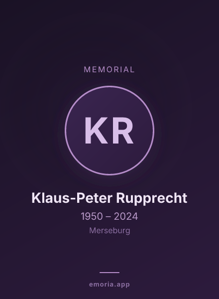 Memorial portrait of Klaus-Peter Rupprecht