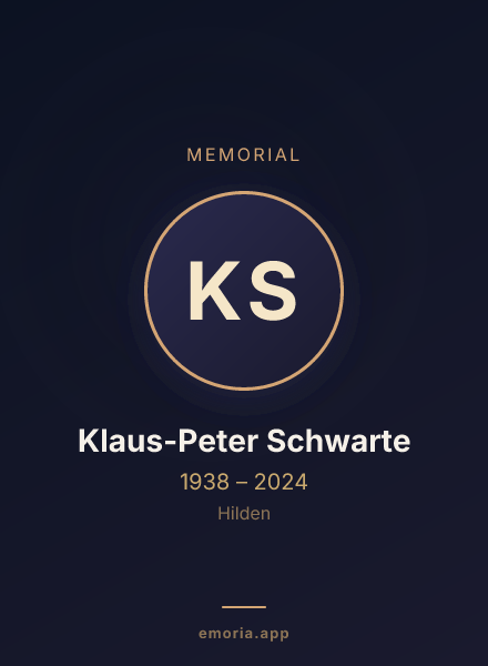 Memorial portrait of Klaus-Peter Schwarte