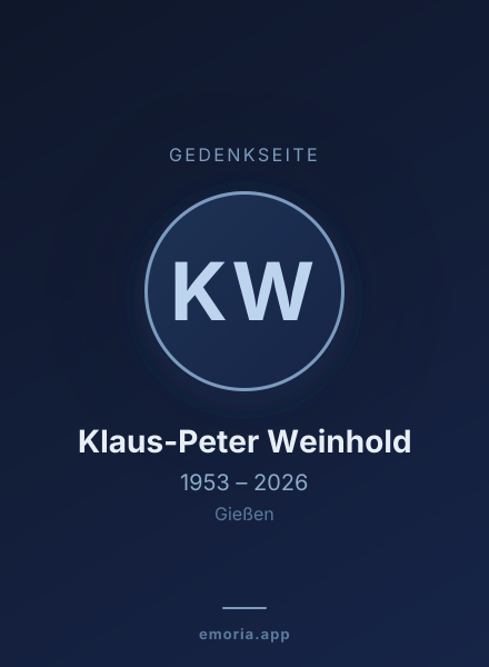 Gedenkportrait von Klaus-Peter Weinhold
