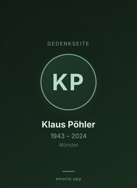 Gedenkportrait von Klaus Pöhler