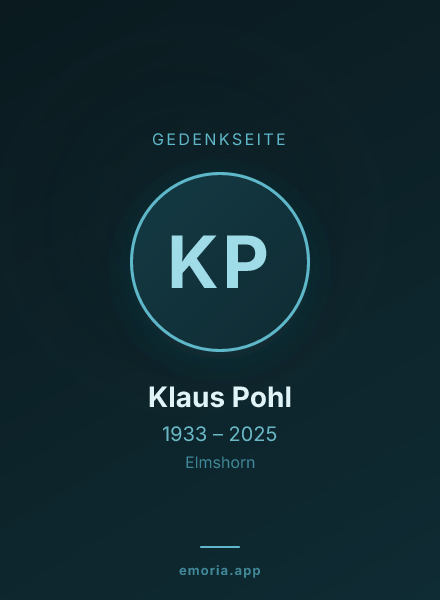 Gedenkportrait von Klaus Pohl