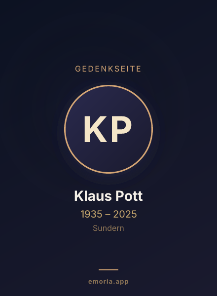 Gedenkportrait von Klaus Pott